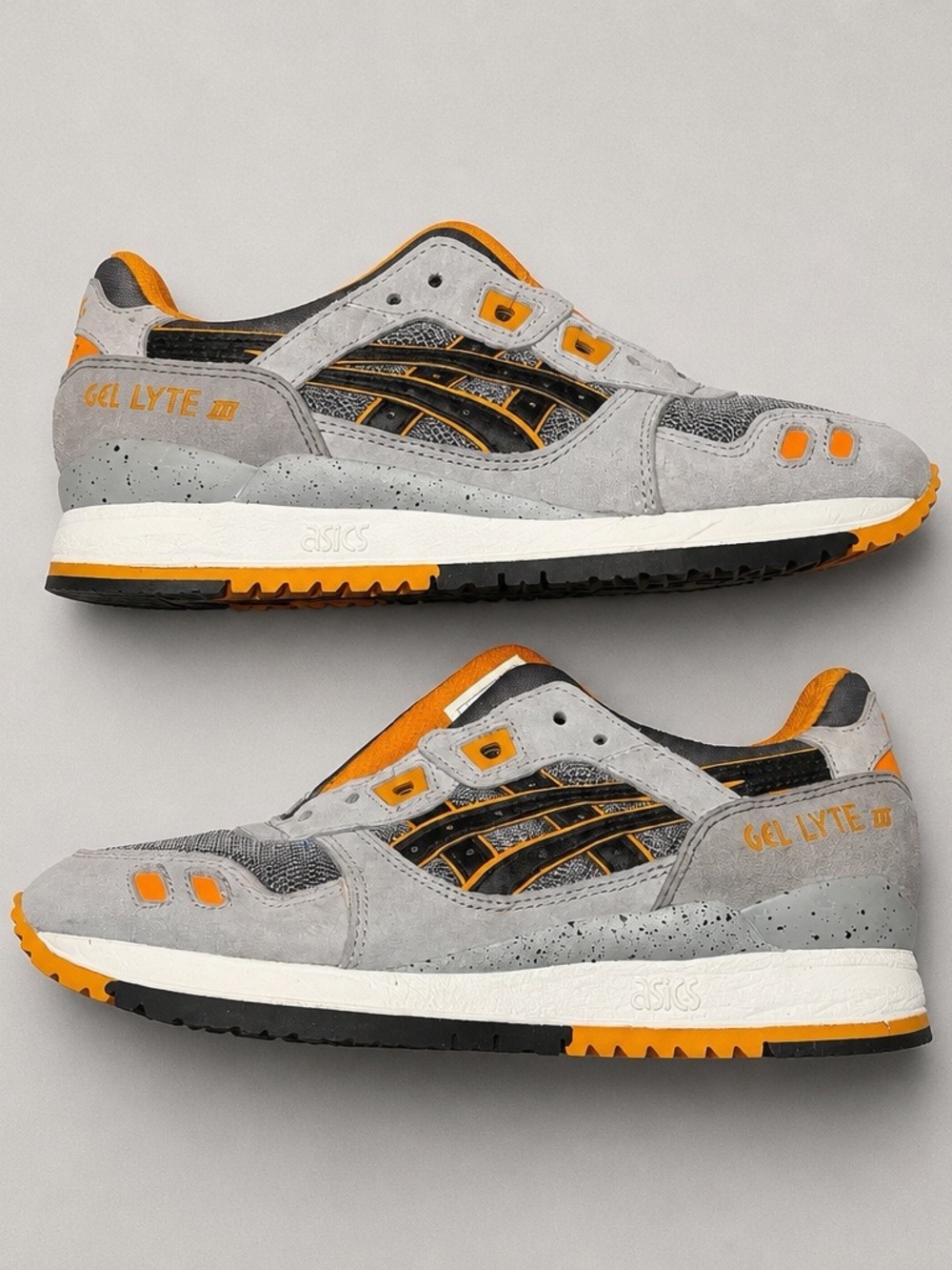 Asics Gray and Orange Kids Sneakers